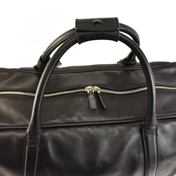 GUCCI: Black, Leather & Logo Duffel/Weekender (vo) - Picture 9 of 12